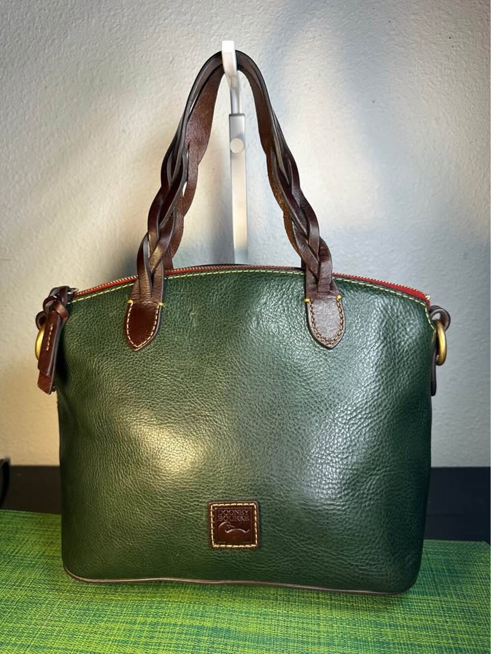 Dooney & Bourke Florentine Leather Heidi Satchel (Ivy Green)
